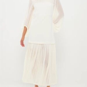 Tuckernuck Ivory Chiffon Pleated Lorraine dress